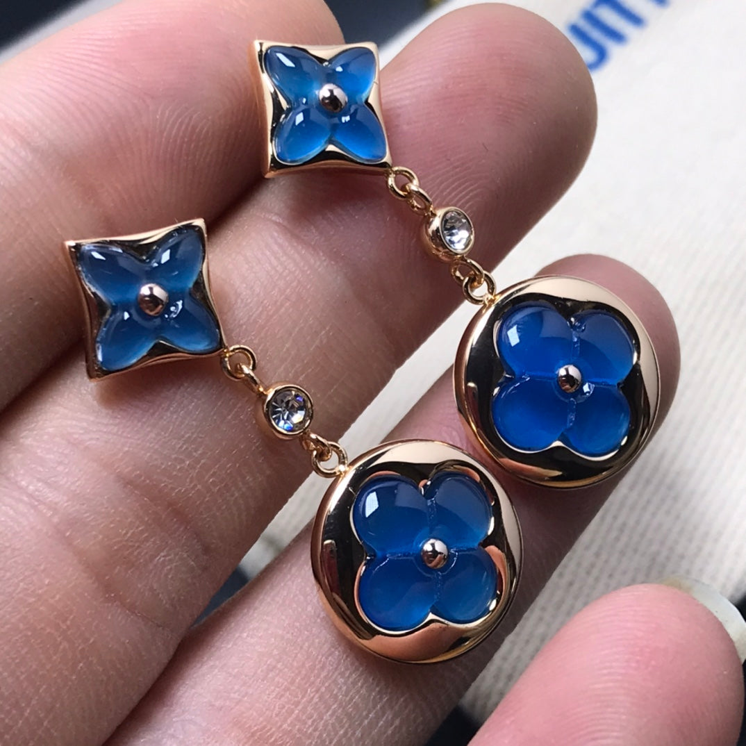[Joyas Regalia] PENDIENTES DE DIAMANTES CON ÁGATA ESTRELLA Y SOL