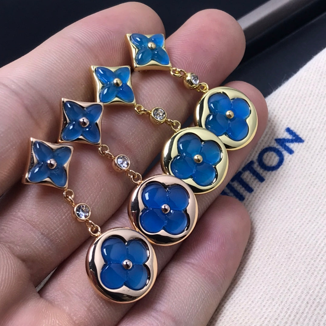 [Joyas Regalia] PENDIENTES DE DIAMANTES CON ÁGATA ESTRELLA Y SOL