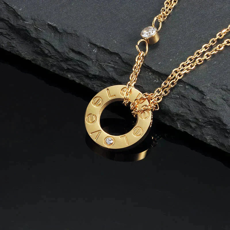 [Joyas Regalia] COLLAR LOVE 16MM 2 DIAMANTES