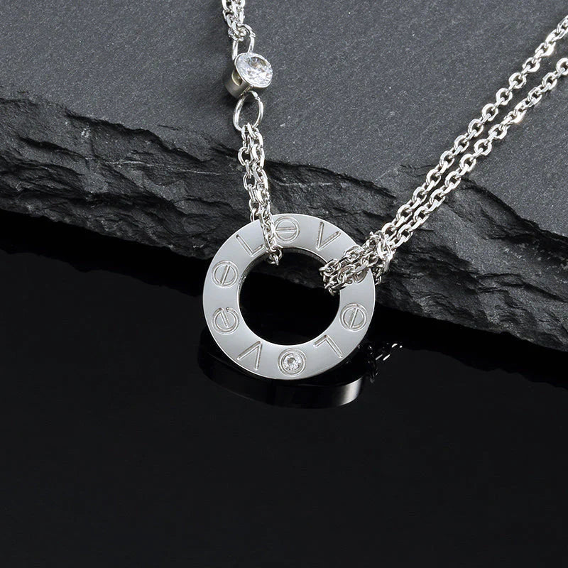 [Joyas Regalia] COLLAR LOVE 16MM 2 DIAMANTES
