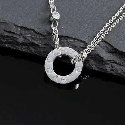 [Joyas Regalia] COLLAR LOVE 16MM 2 DIAMANTES