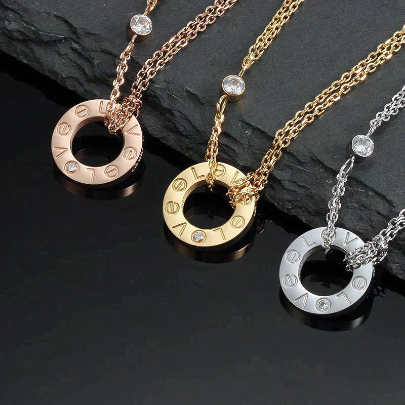 [Joyas Regalia] COLLAR LOVE 16MM 2 DIAMANTES