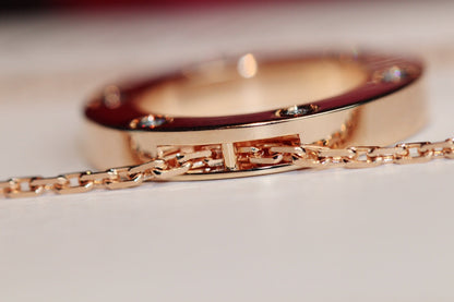 [Joyas Regalia] COLLAR LOVE 16MM 6 DIAMANTES ORO ROSA