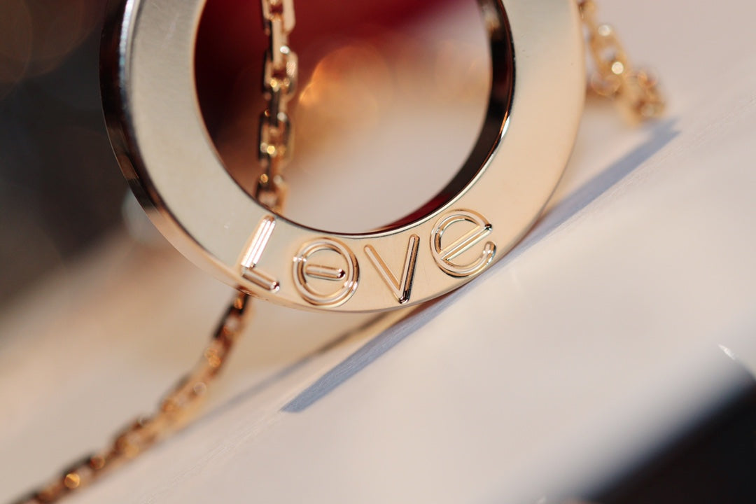 [Joyas Regalia] COLLAR LOVE 16MM 6 DIAMANTES ORO ROSA