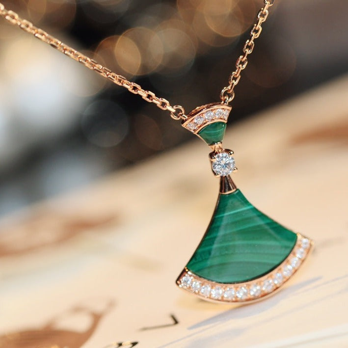 [Bijoux Regalia] COLLIER DE RÊVE MALACHITE DIAMANT