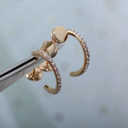 [Joyas Regalia] PENDIENTES JUSTE 12,75 MM ORO ROSA DIAMANTE
