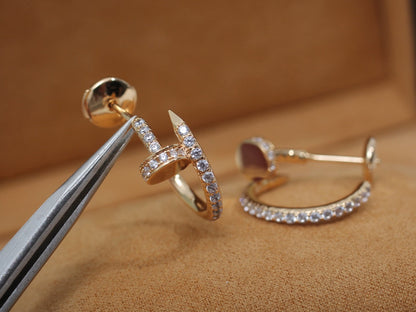 [Joyas Regalia] PENDIENTES JUSTE 12,75 MM ORO ROSA DIAMANTE