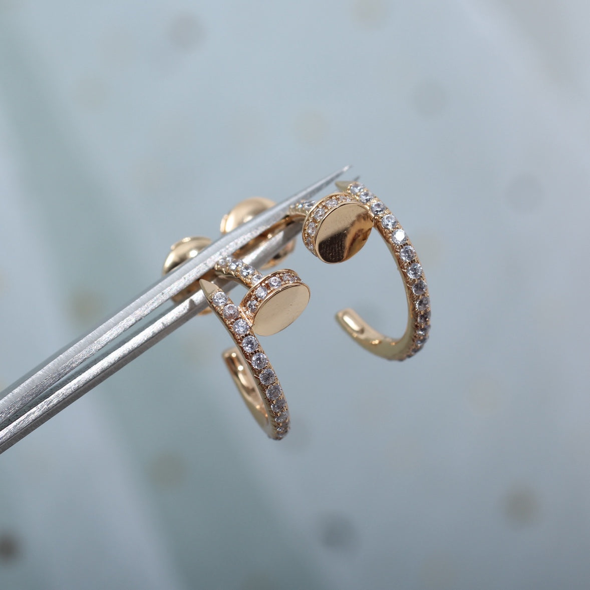 [Joyas Regalia] PENDIENTES JUSTE 12,75 MM ORO ROSA DIAMANTE