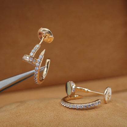 [Joyas Regalia] PENDIENTES JUSTE 12,75 MM ORO ROSA DIAMANTE