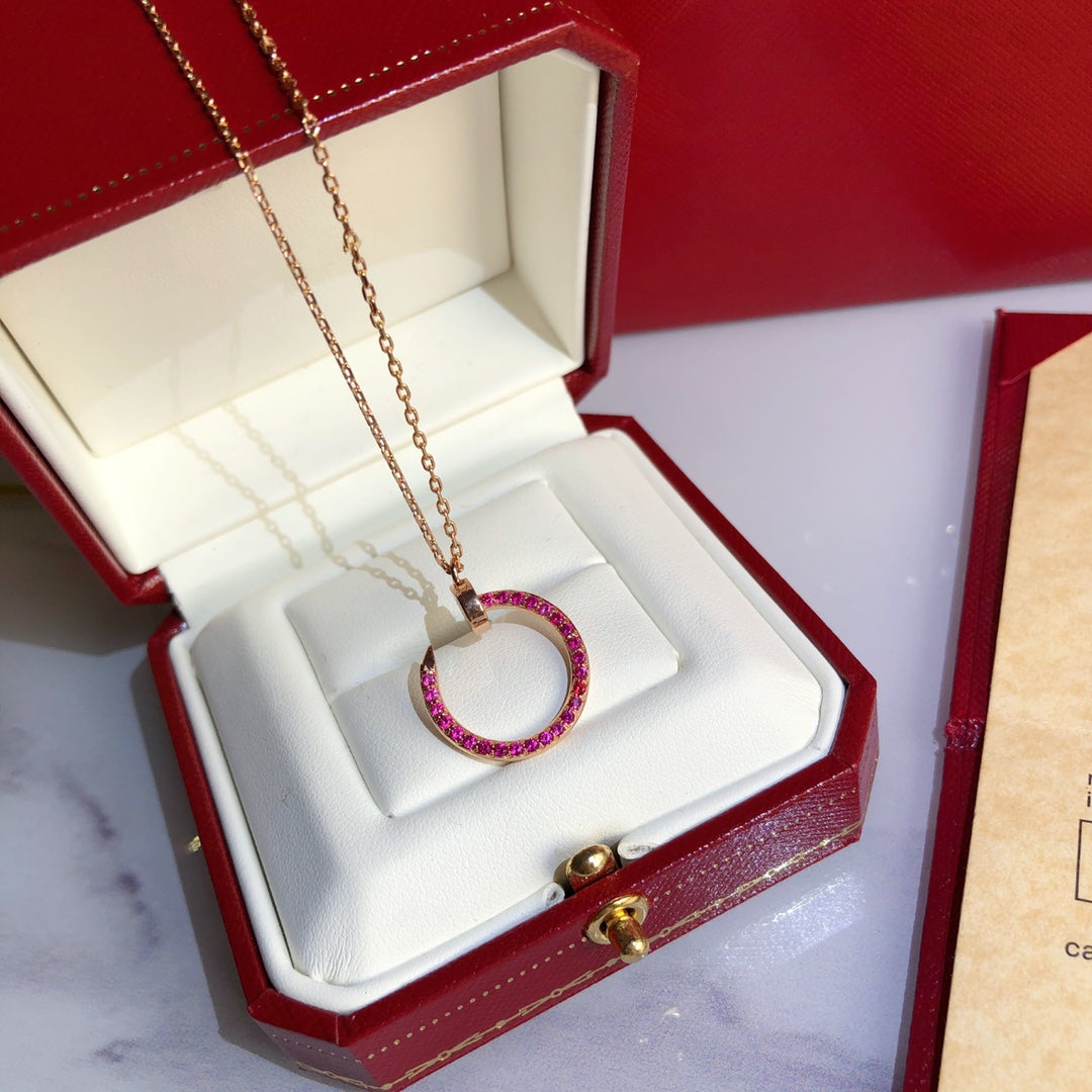 [Joyas Regalia]COLLAR JUSTE ORO DIAMANTES ROJOS