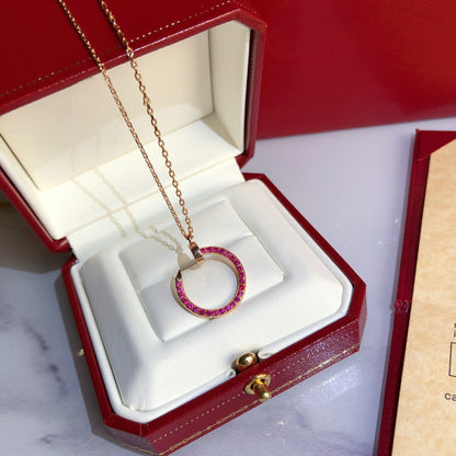 [Joyas Regalia]COLLAR JUSTE ORO DIAMANTES ROJOS