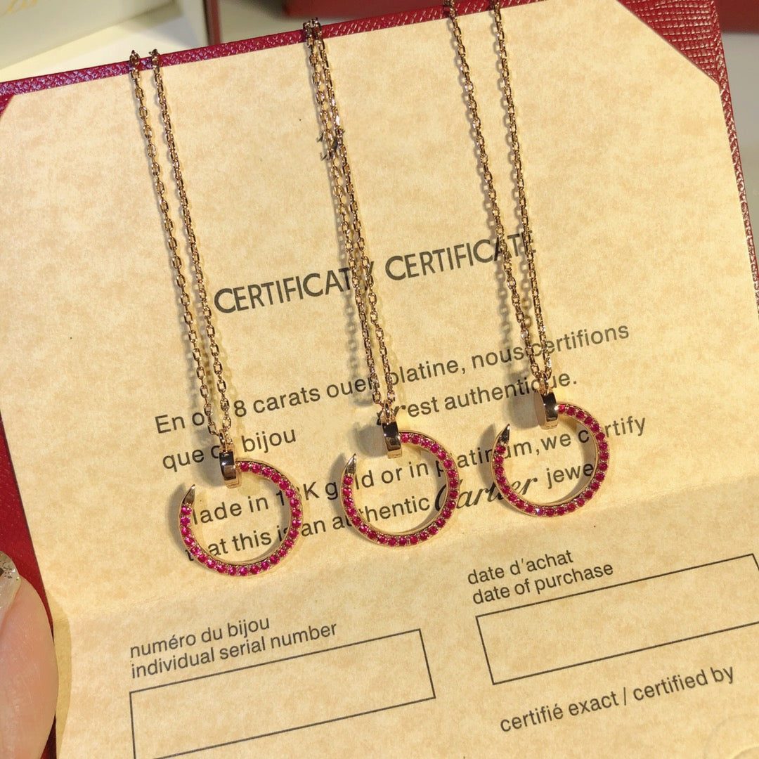 [Joyas Regalia]COLLAR JUSTE ORO DIAMANTES ROJOS