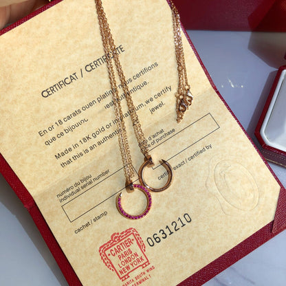 [Joyas Regalia]COLLAR JUSTE ORO DIAMANTES ROJOS