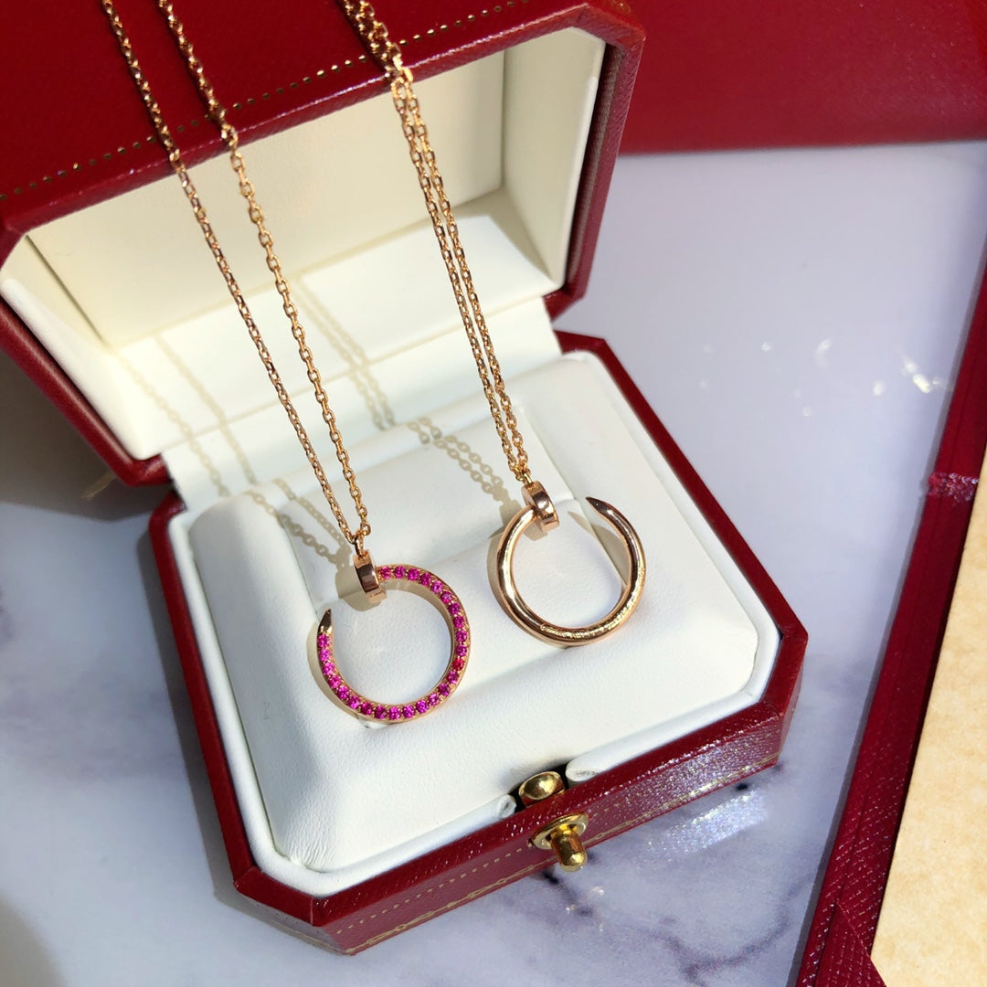 [Joyas Regalia]COLLAR JUSTE ORO DIAMANTES ROJOS