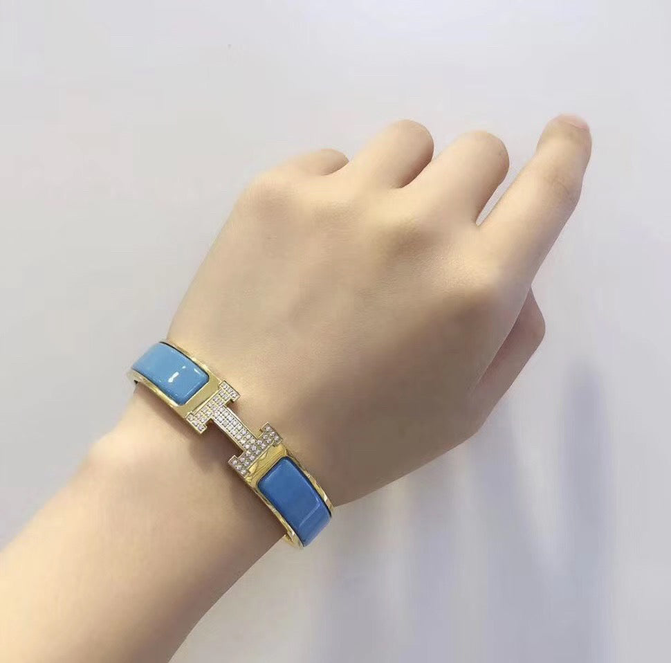 [Joyas Regalia] PULSERA H AZUL NUBE ORO DIAMANTE