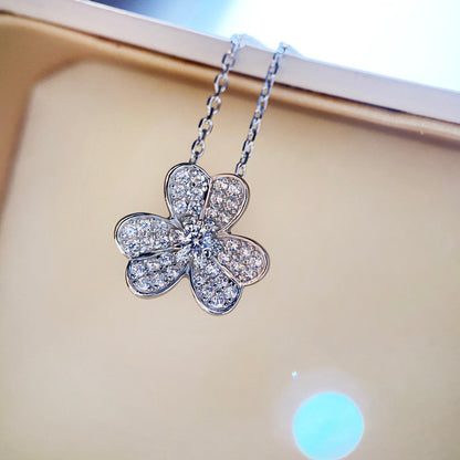 [Bijoux Regalia] COLLIER TRÈFLE DIAMANT ARGENT