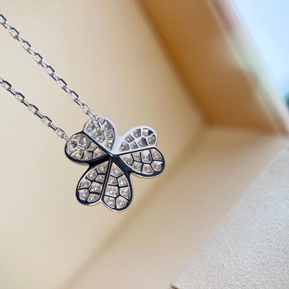 [Bijoux Regalia] COLLIER TRÈFLE DIAMANT ARGENT