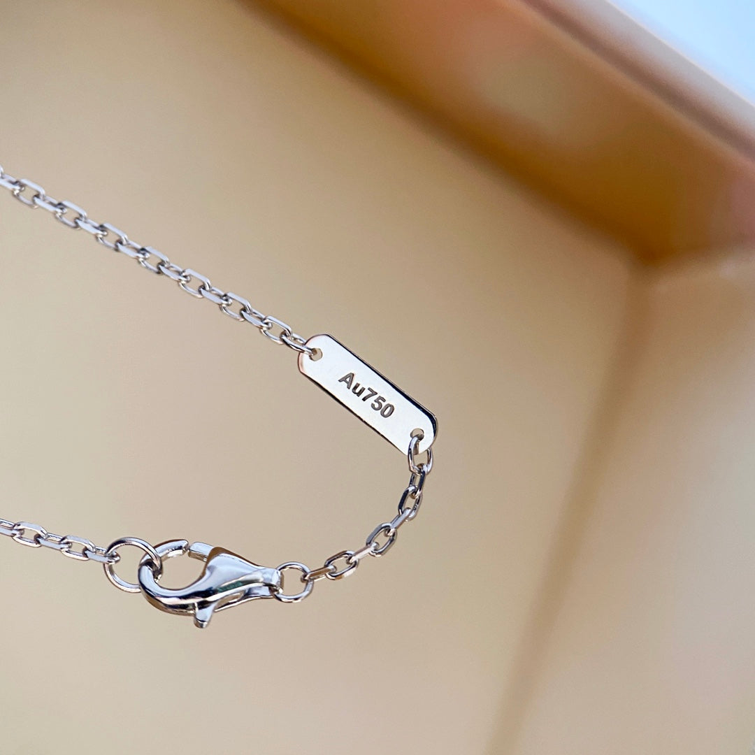 [Bijoux Regalia] COLLIER TRÈFLE DIAMANT ARGENT