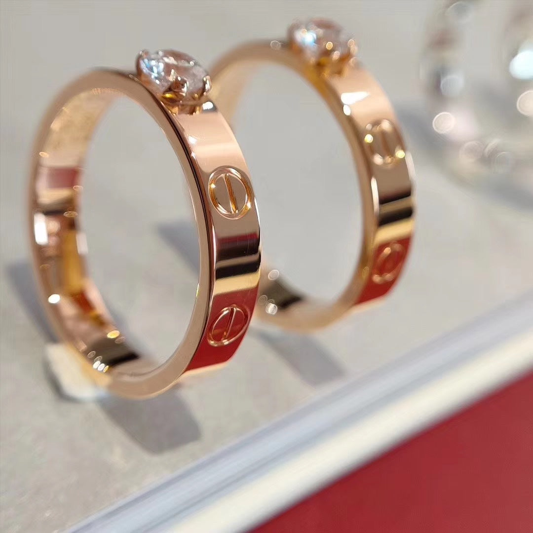 [Joyas Regalia] ANILLO DE AMOR 3,6 MM 1 DIAMANTE GRANDE