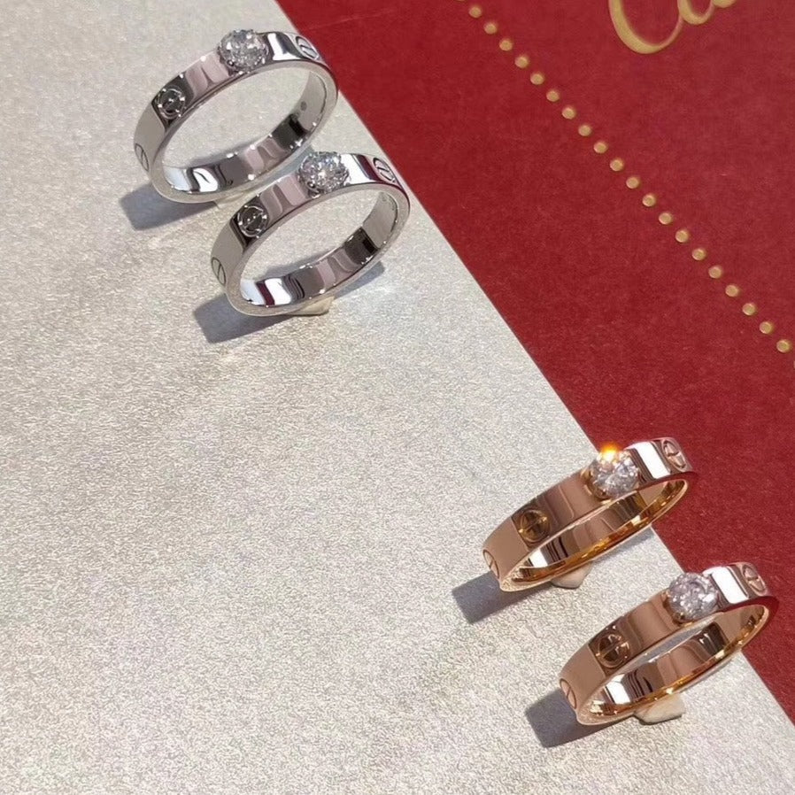 [Joyas Regalia] ANILLO DE AMOR 3,6 MM 1 DIAMANTE GRANDE