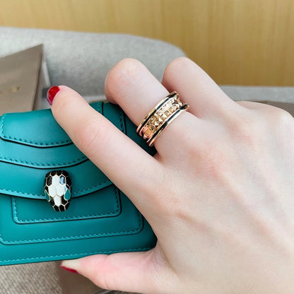 [Bijoux Regalia] BAGUE ZERO 1 OR ROSE CÉRAMIQUE NOIRE