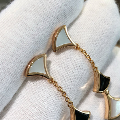 [Joyas Regalia] PENDIENTES DE ENSUEÑO 3 MOTIVOS ÓNIX MOP ORO ROSA