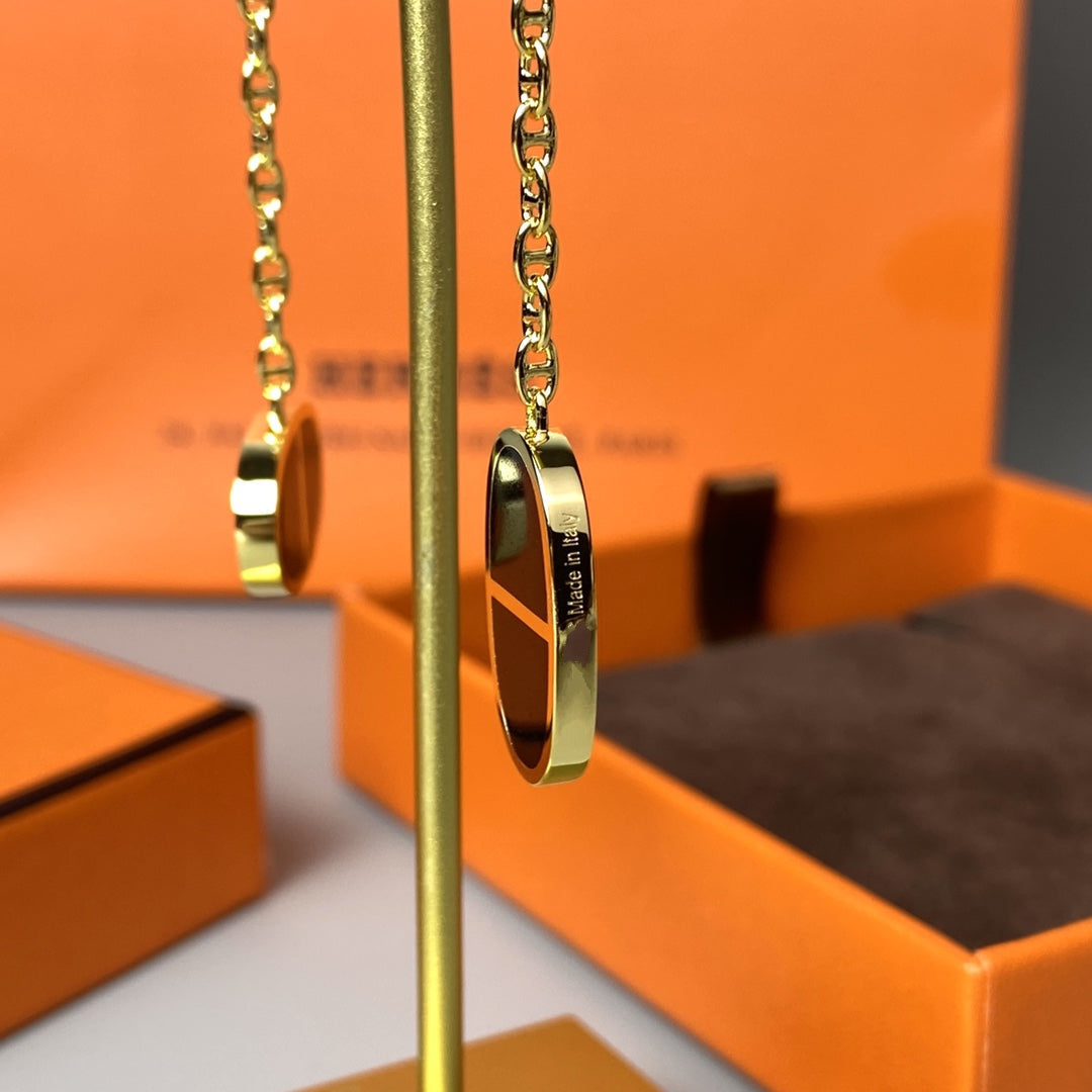 [Regalia jewelry]CHAINE VERSO BLACK CERAMIC EARRINGS