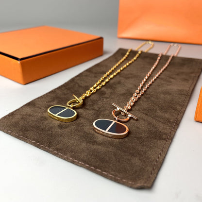 [Bijoux Regalia] COLLIER CHAINE VERSO EN CÉRAMIQUE NOIRE