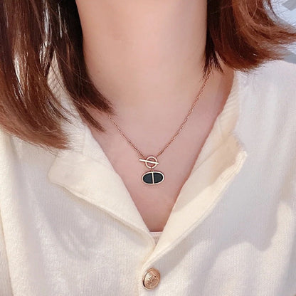 [Bijoux Regalia] COLLIER CHAINE VERSO EN CÉRAMIQUE NOIRE
