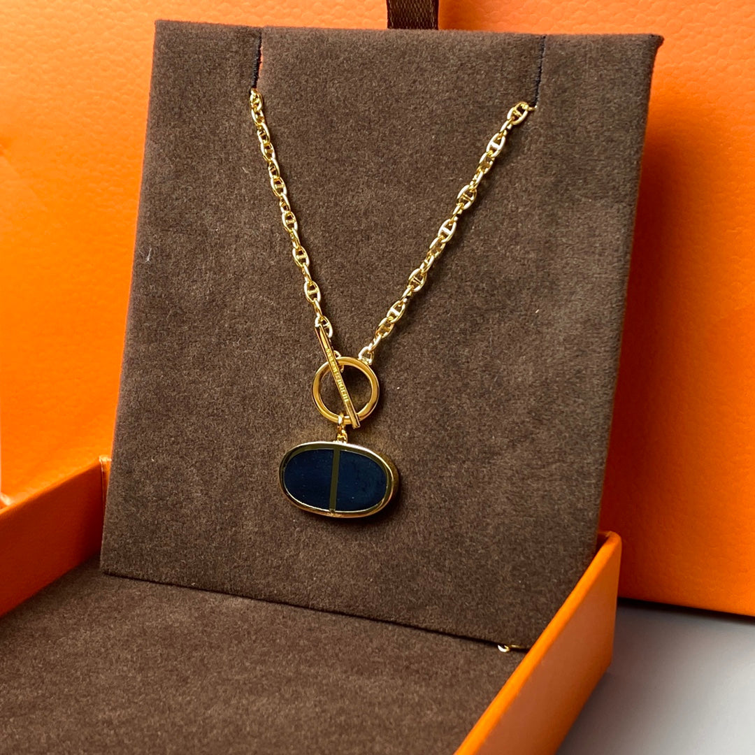 [Bijoux Regalia] COLLIER CHAINE VERSO EN CÉRAMIQUE NOIRE