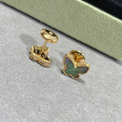 [Bijoux Regalia]Boucles d'oreilles papillon en nacre foncée