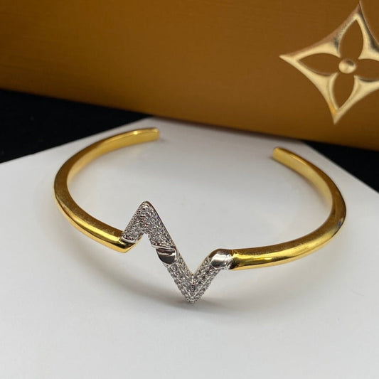 [Joyas Regalia]PULSERA ABIERTA DE ORO CON DIAMANTES VOLTE UPSITE DOWN