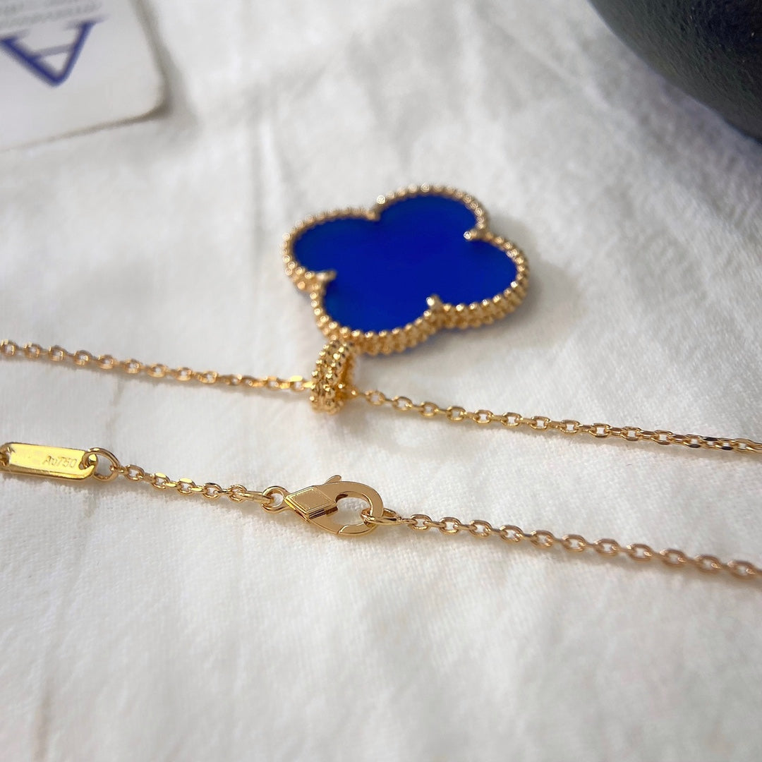 [Bijoux Regalia] COLLIER TRÈFLE 25 MM TURQUOISE OR ROSE
