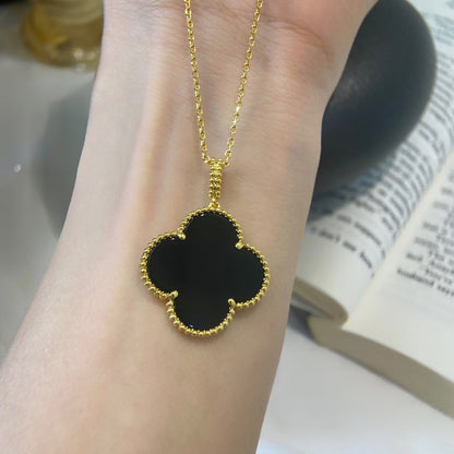 [Joyas Regalia] COLLAR TRÉBOL 25MM ORO ÓNIX