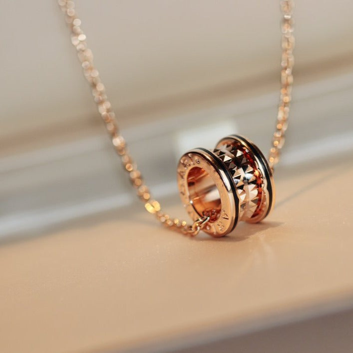 [Joyas Regalia] COLLAR ZERO 1 ROCK PEDANT ORO ROSA NEGRO