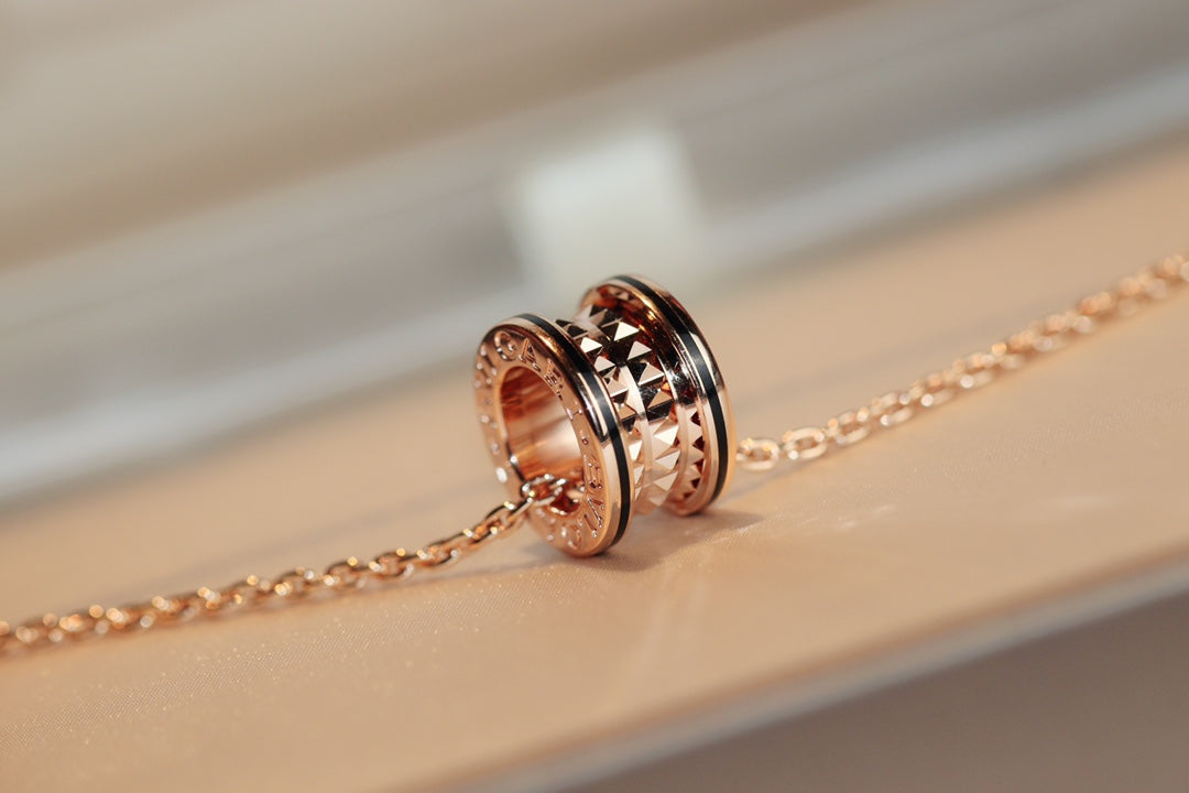 [Joyas Regalia] COLLAR ZERO 1 ROCK PEDANT ORO ROSA NEGRO