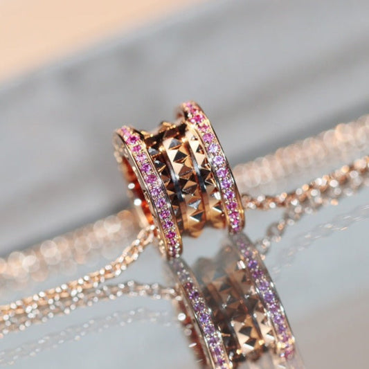 [Bijoux Regalia] COLLIER ZERO 1 ROCK EN OR ROSE ET DIAMANTS ROSE
