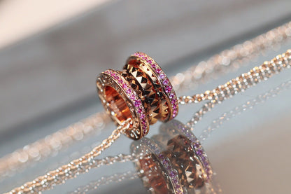 [Bijoux Regalia] COLLIER ZERO 1 ROCK EN OR ROSE ET DIAMANTS ROSE