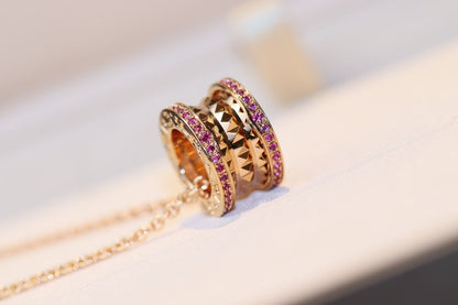 [Bijoux Regalia] COLLIER ZERO 1 ROCK EN OR ROSE ET DIAMANTS ROSE