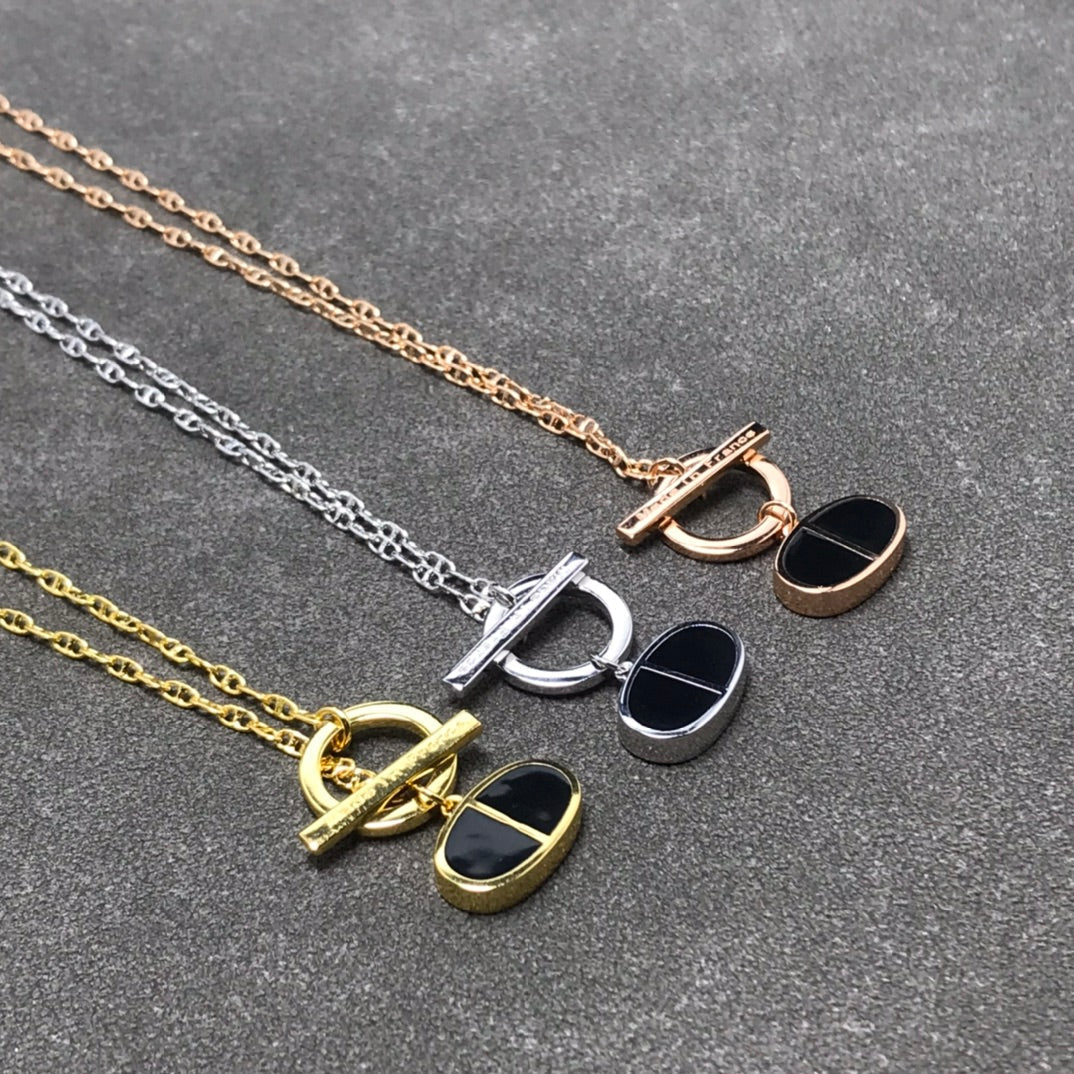 [Regalia jewelry]CHAINE VERSO BLACK CERAMIC  NECKLACE