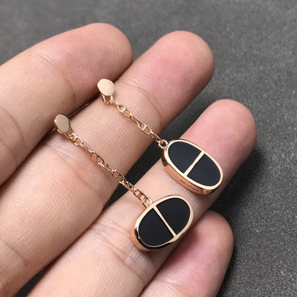 [Joyas Regalia] PENDIENTES DE PLATA Y CERÁMICA NEGRA CHAINE VERSO