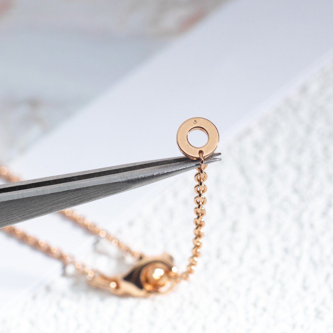 [Regalia jewelry]ZERO 1 WHITE CERAMIC PINK GOLD DIAMOND NECKLACE