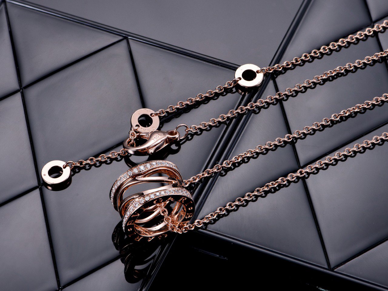 [Joyas Regalia] COLLAR ABIERTO DE DIAMANTES EN ORO ROSA ZERO 1