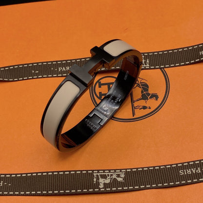 [Bijoux Regalia] BRACELET H 12MM CÉRAMIQUE NOIR BEIGE