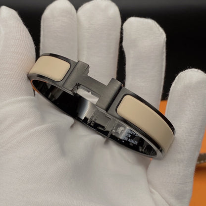 [Bijoux Regalia] BRACELET H 12MM CÉRAMIQUE NOIR BEIGE