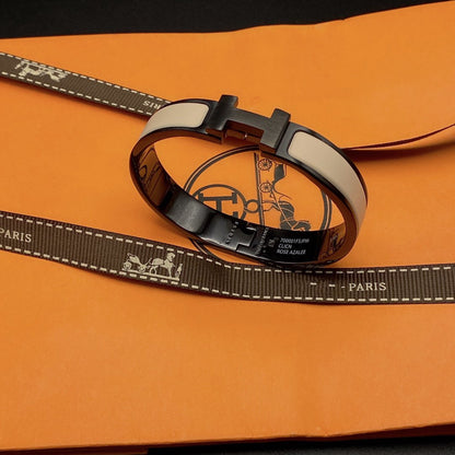 [Bijoux Regalia] BRACELET H 12MM CÉRAMIQUE NOIR BEIGE