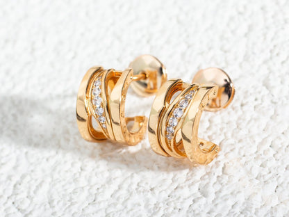 [Joyas Regalia] PENDIENTES DE ORO ROSA CON DIAMANTES ZERO 1