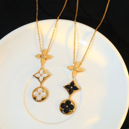 [Joyas Regalia] COLLAR DE ORO ROSA CON ÓNIX DE ESTRELLA Y SOL