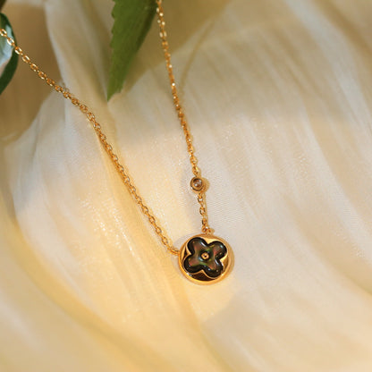 [Bijoux Regalia] COLLIER PENDENTIF SOLEIL EN OR ROSE 1 DIAMANT