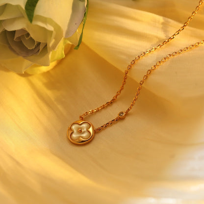 [Bijoux Regalia] COLLIER PENDENTIF SOLEIL EN OR ROSE 1 DIAMANT